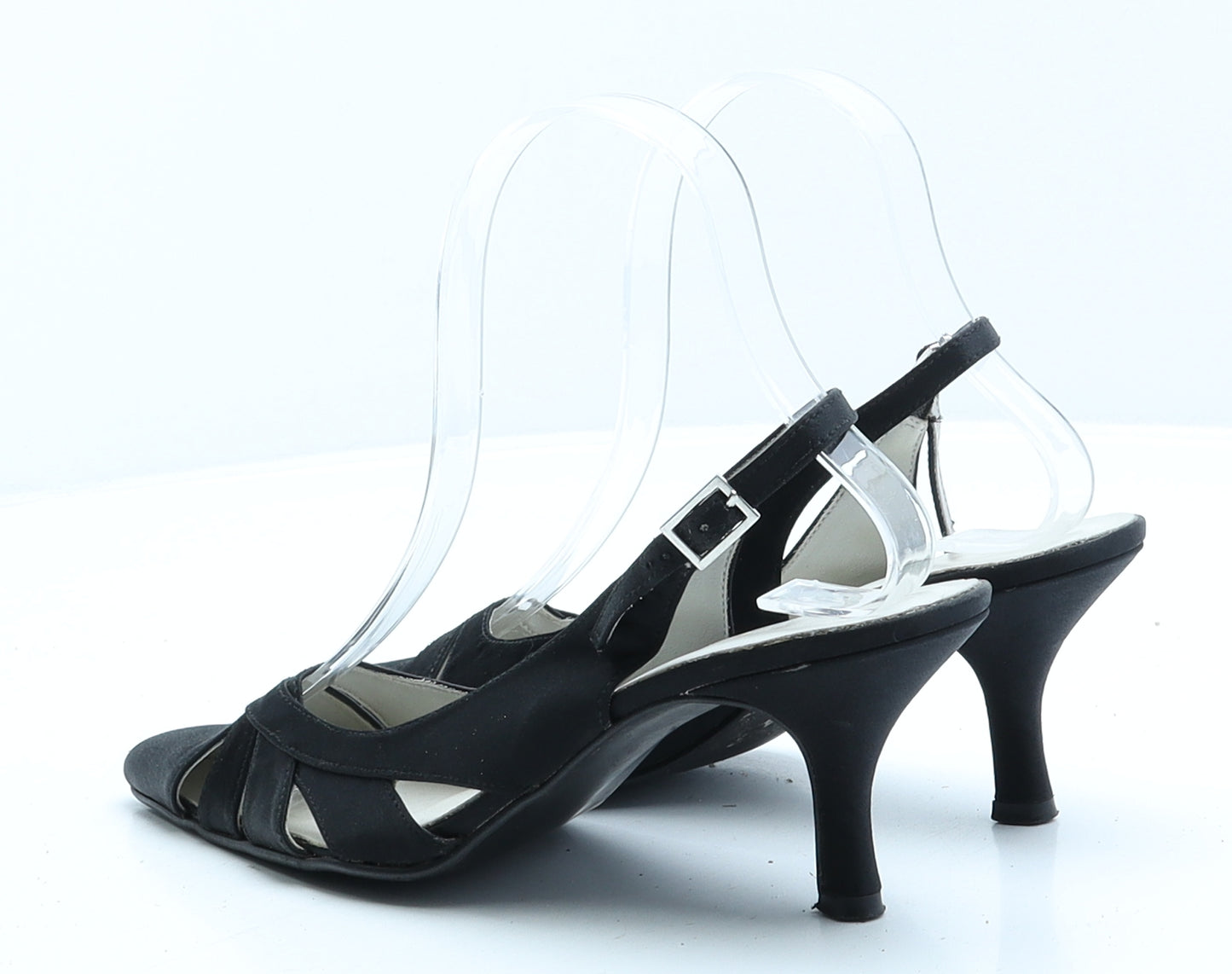 Preworn Womens Black Synthetic Slingback Heel UK 3