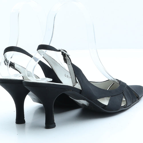 Preworn Womens Black Synthetic Slingback Heel UK 3