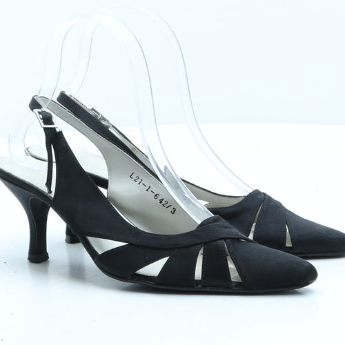 Preworn Womens Black Synthetic Slingback Heel UK 3
