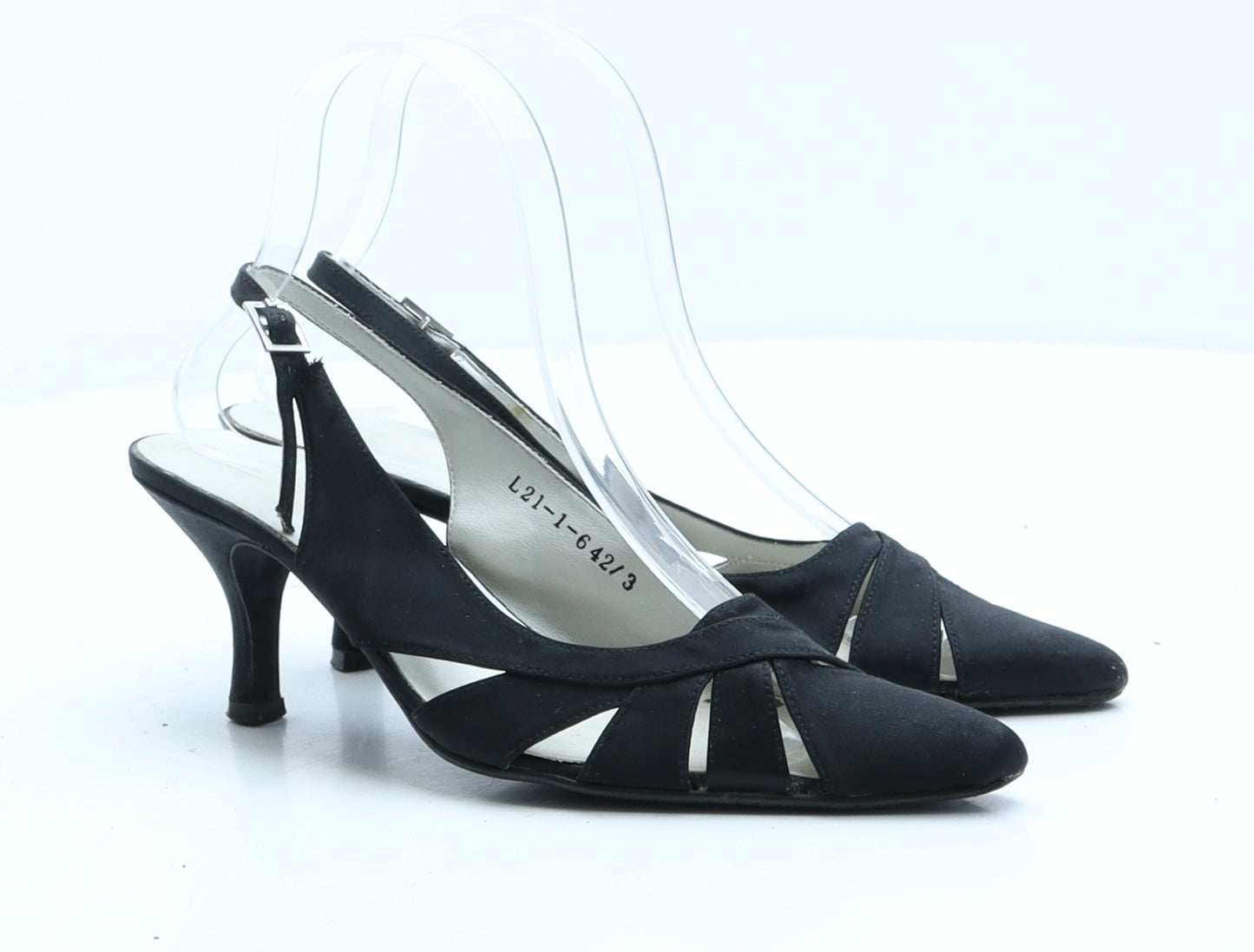 Preworn Womens Black Synthetic Slingback Heel UK 3