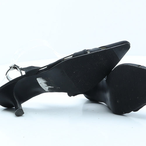 Preworn Womens Black Synthetic Slingback Heel UK 3