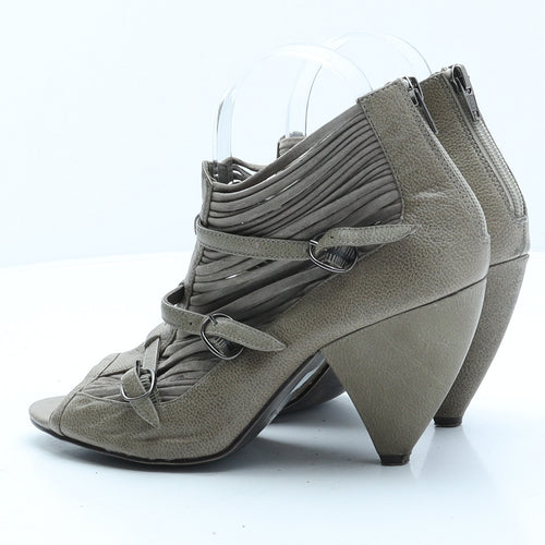 OFFICE Womens Brown Leather Strappy Heel UK 5 38
