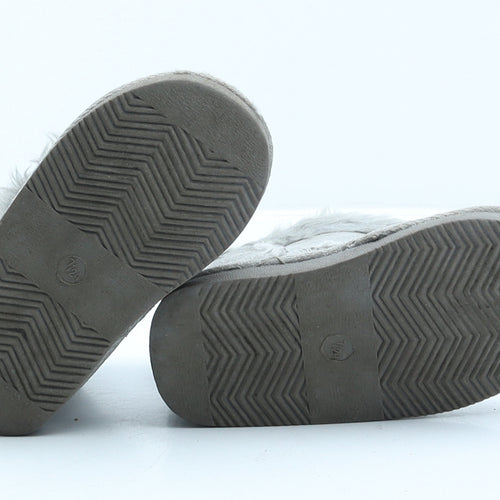 Preworn Girls Grey Synthetic Shearling Style Boot UK 7 24