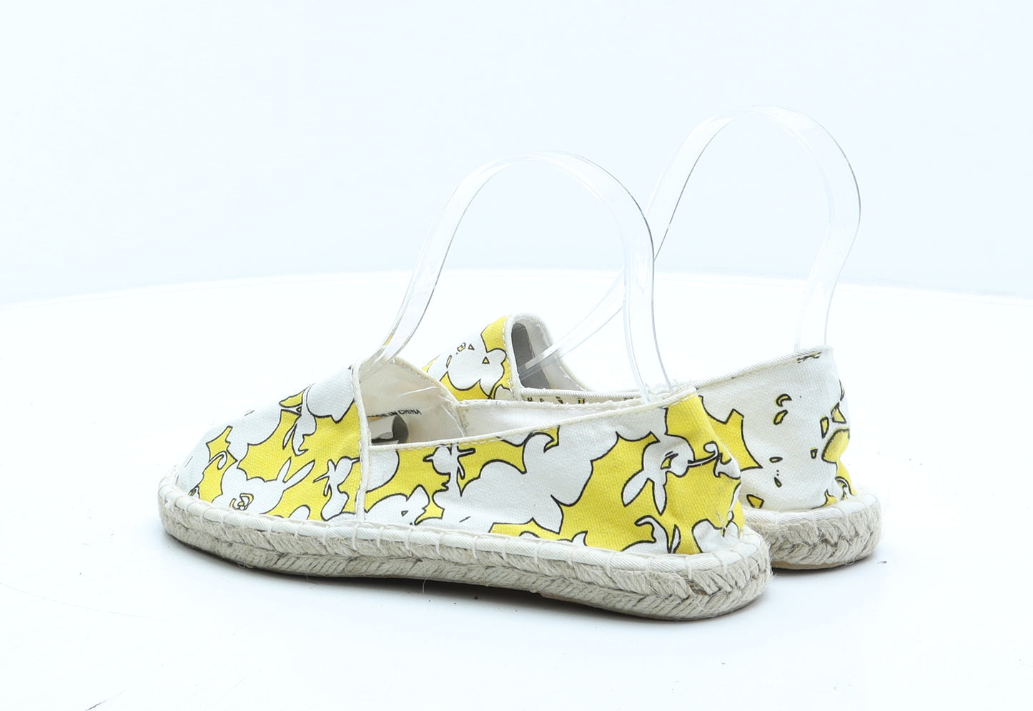 Preworn Womens Yellow Geometric Fabric Espadrille Casual UK 4 37