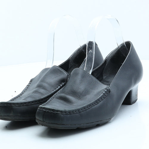 FootGlove Womens Black Leather Loafer Casual UK 8