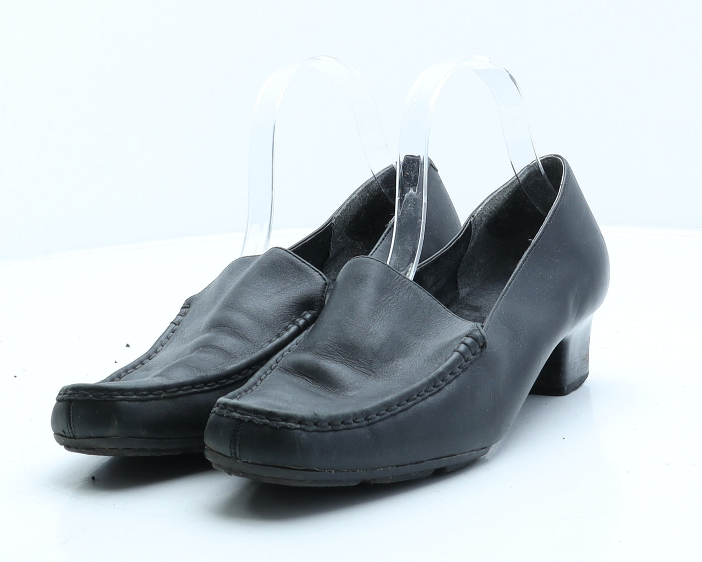 FootGlove Womens Black Leather Loafer Casual UK 8