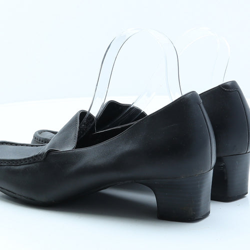 FootGlove Womens Black Leather Loafer Casual UK 8