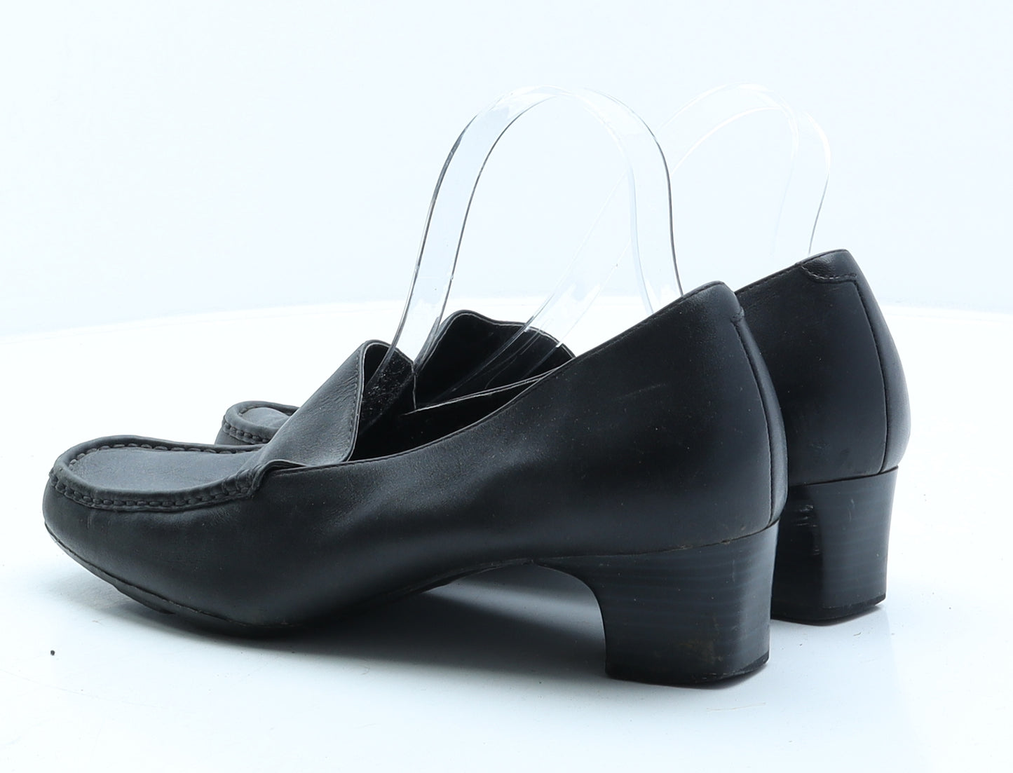 FootGlove Womens Black Leather Loafer Casual UK 8
