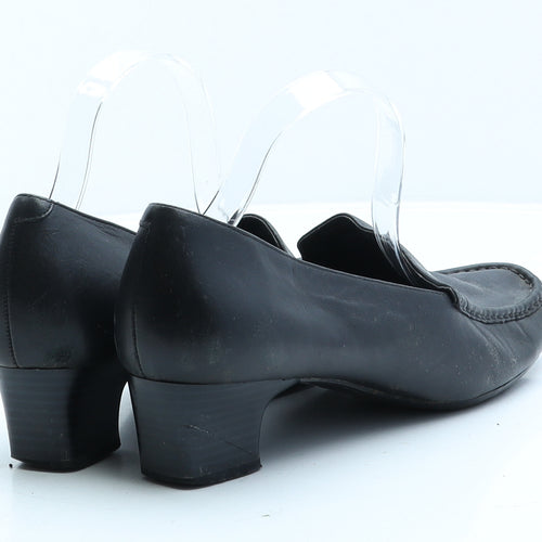 FootGlove Womens Black Leather Loafer Casual UK 8