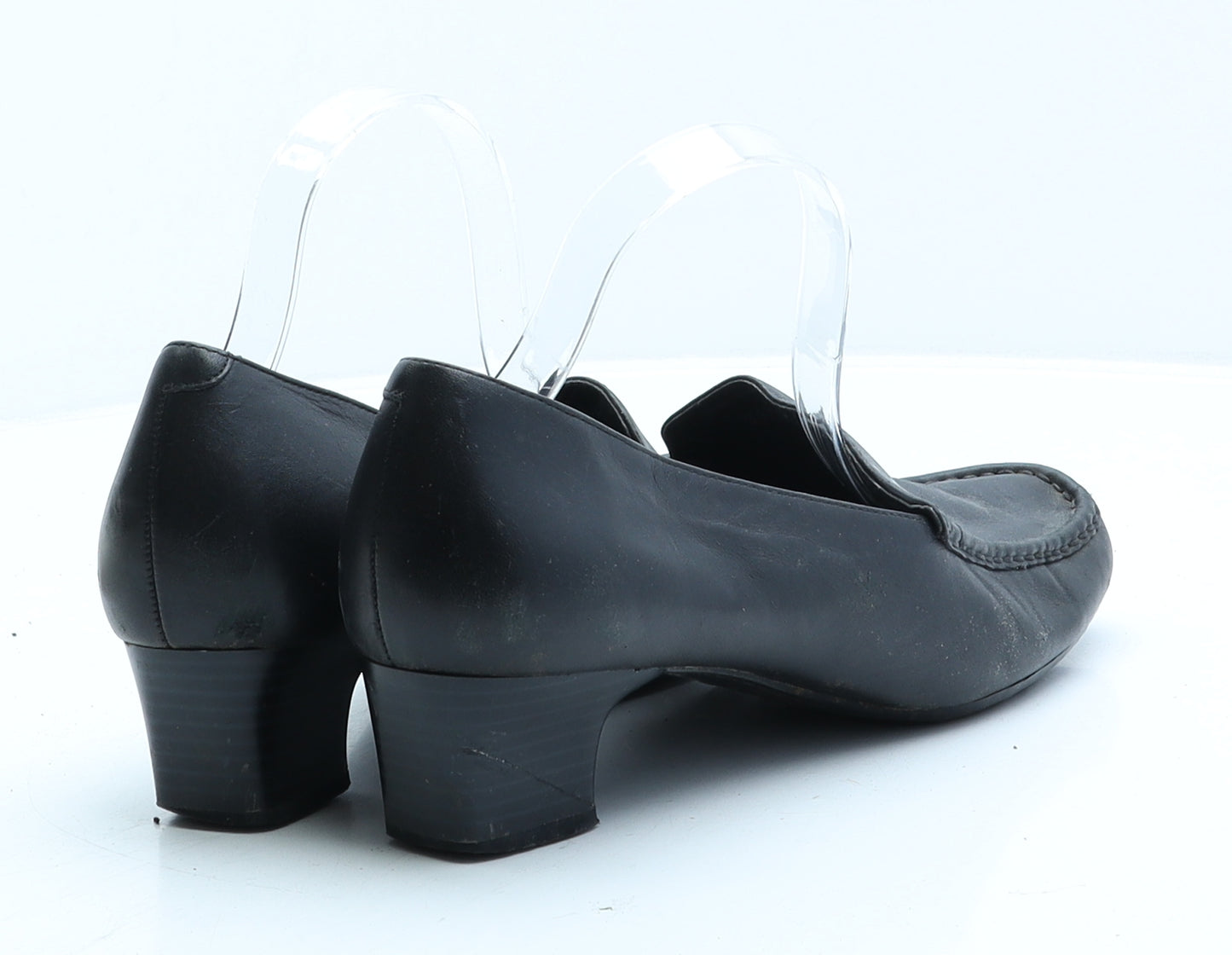 FootGlove Womens Black Leather Loafer Casual UK 8
