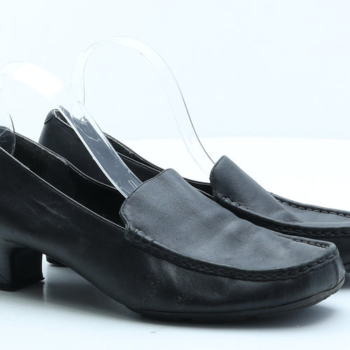 FootGlove Womens Black Leather Loafer Casual UK 8