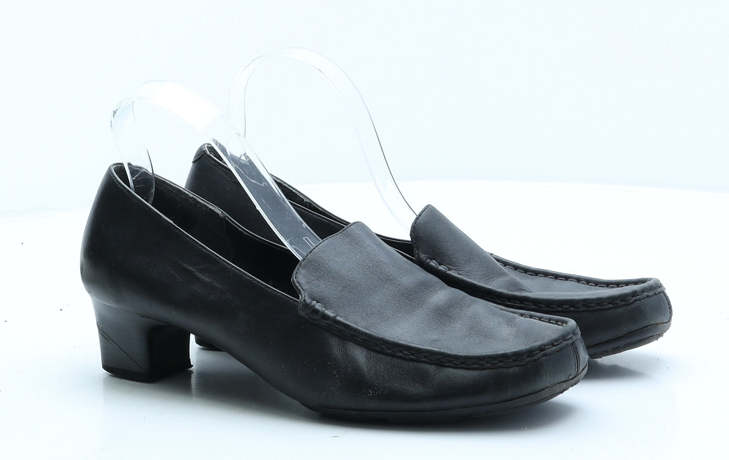 FootGlove Womens Black Leather Loafer Casual UK 8