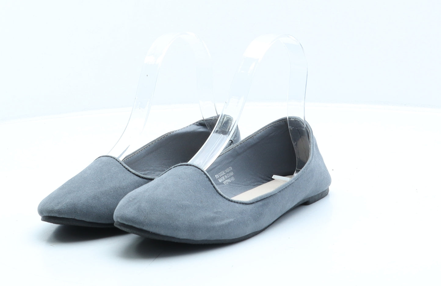 Primark Womens Grey Suede Ballet Flat UK 4 37