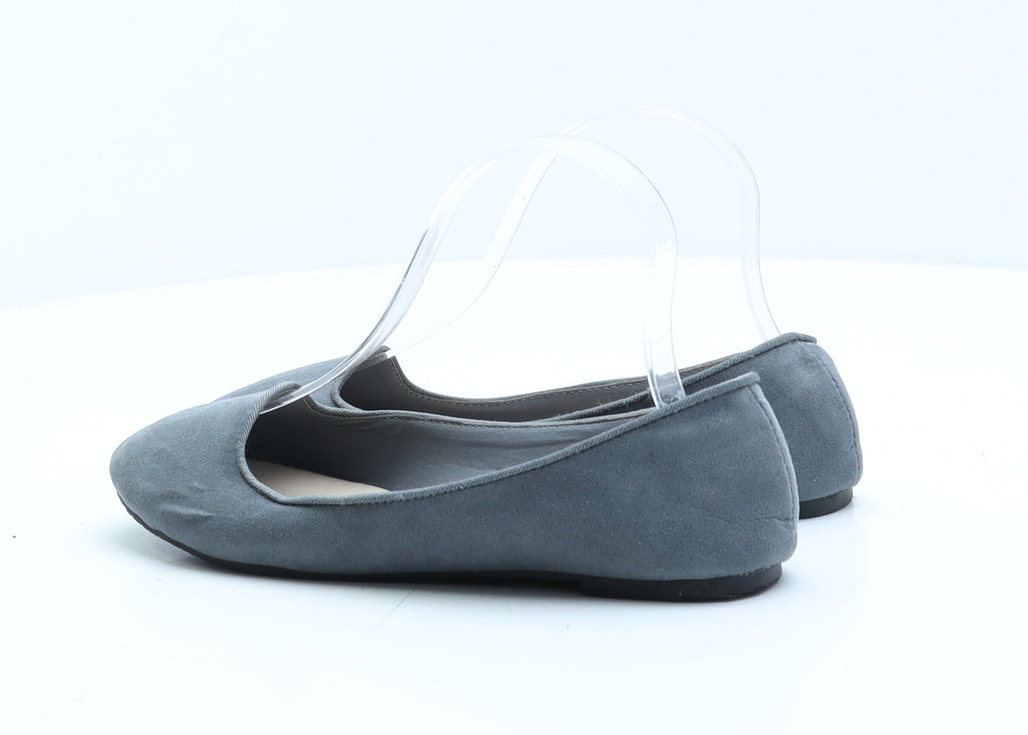 Primark Womens Grey Suede Ballet Flat UK 4 37