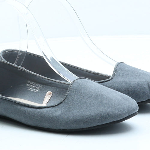 Primark Womens Grey Suede Ballet Flat UK 4 37