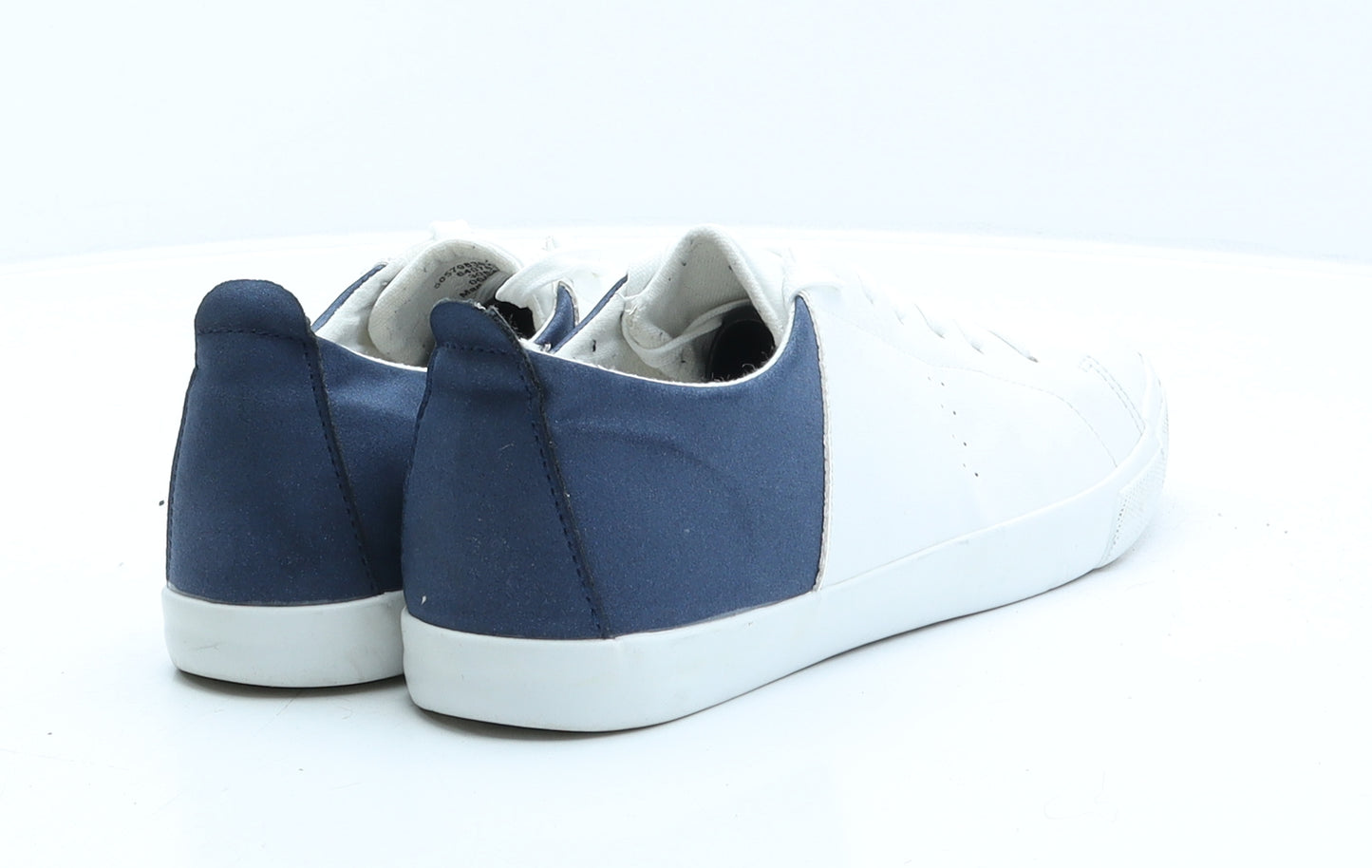 George Mens White Colourblock Leather Trainer Casual UK 8 42