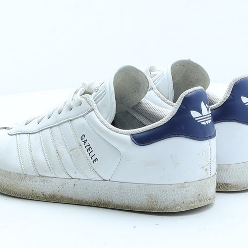 adidas Mens White Striped Leather Trainer UK 8 42