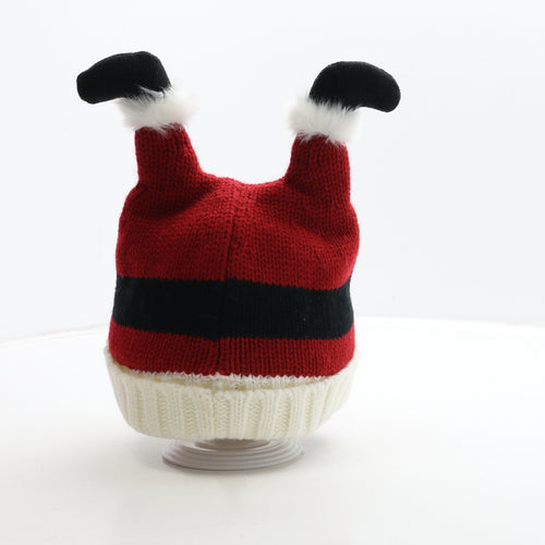 Preworn Mens Red Acrylic Beanie One Size - Father Christmas