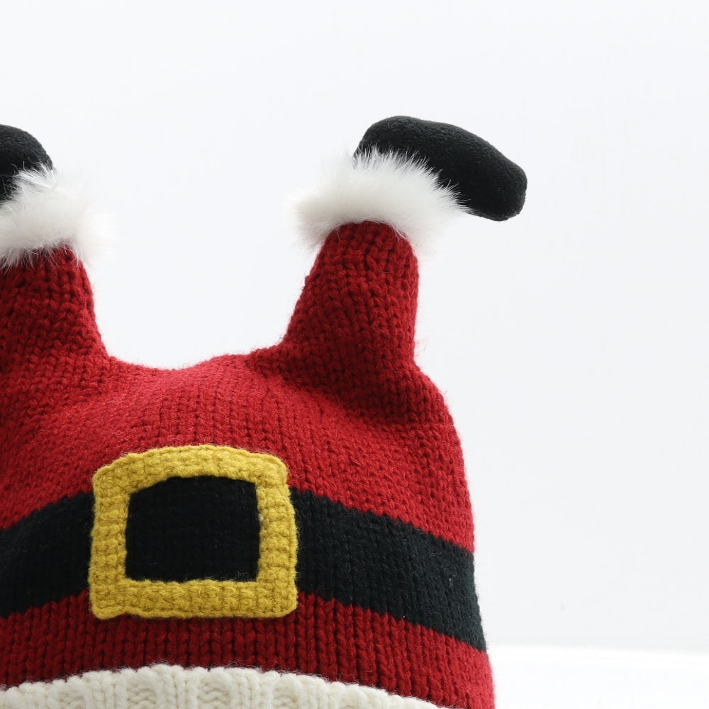 Preworn Mens Red Acrylic Beanie One Size - Father Christmas