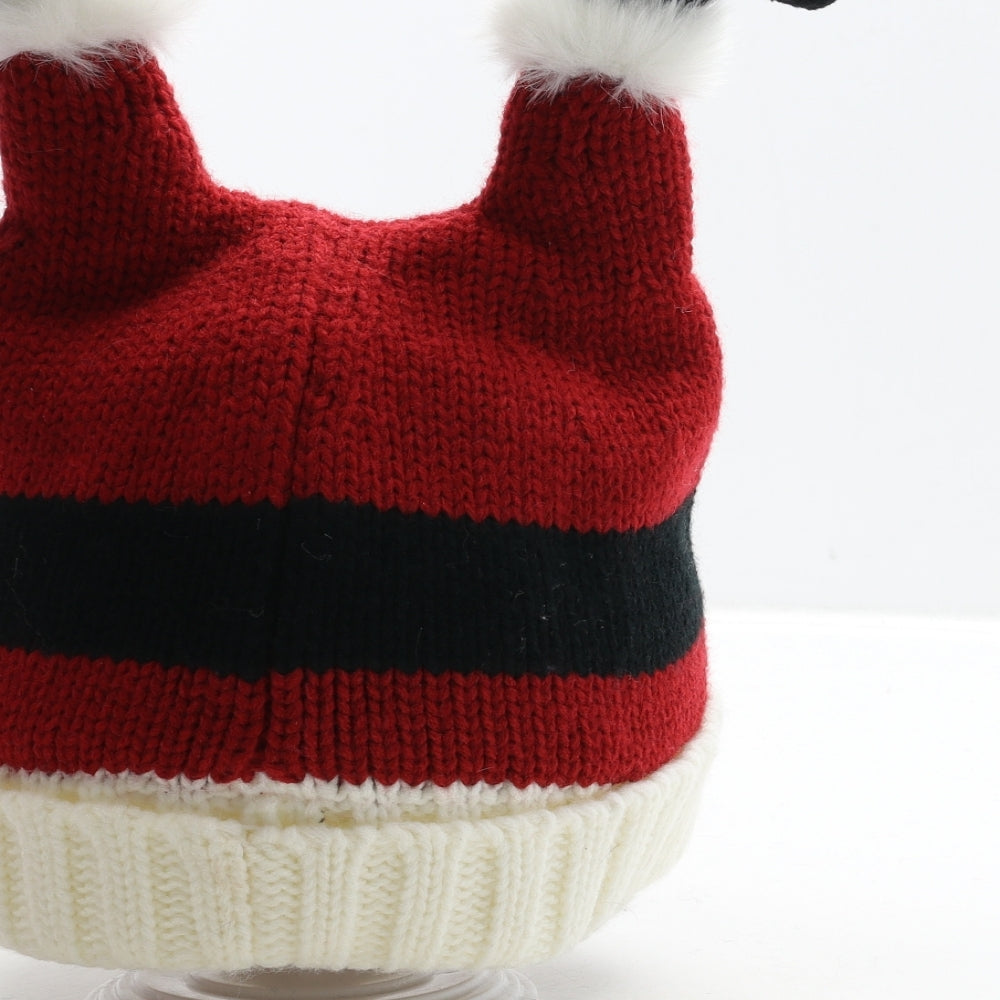 Preworn Mens Red Acrylic Beanie One Size - Father Christmas
