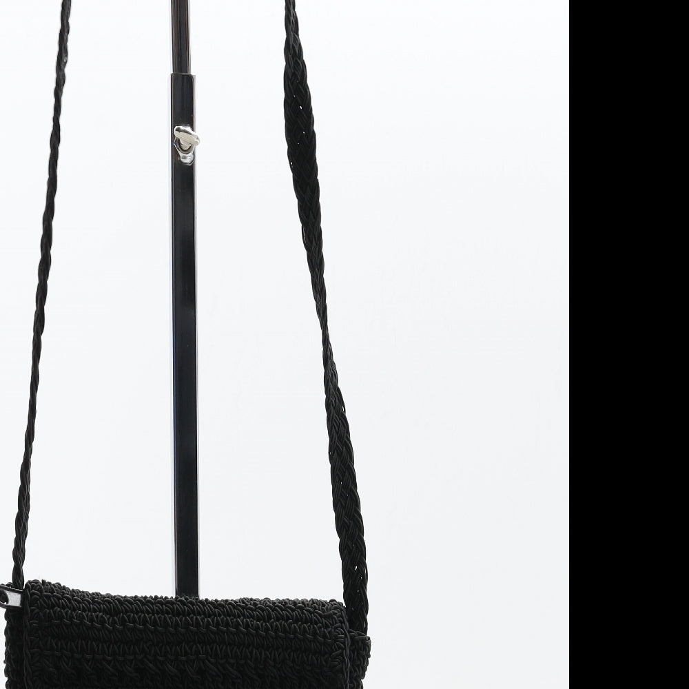 Preworn Womens Black Floral Polyester Crossbody Size Small