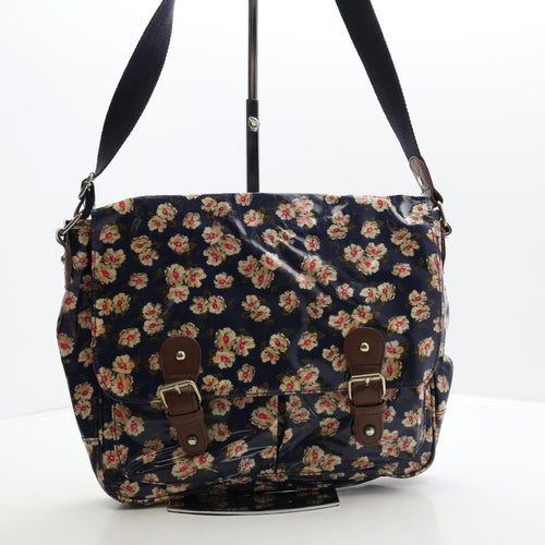 Accessorize Womens Blue Floral Polyester Satchel Size Large