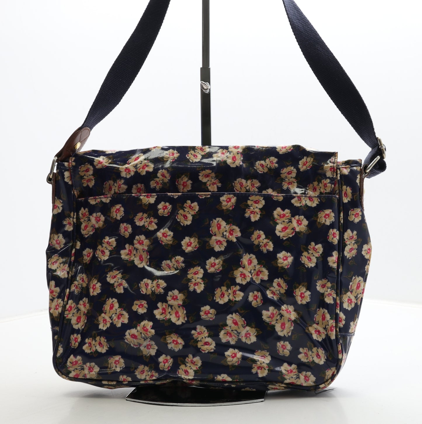 Accessorize Womens Blue Floral Polyester Satchel Size Large