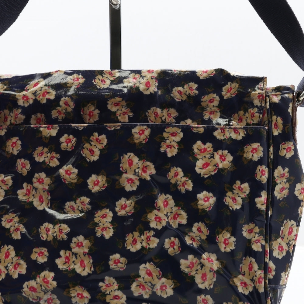 Accessorize Womens Blue Floral Polyester Satchel Size Large