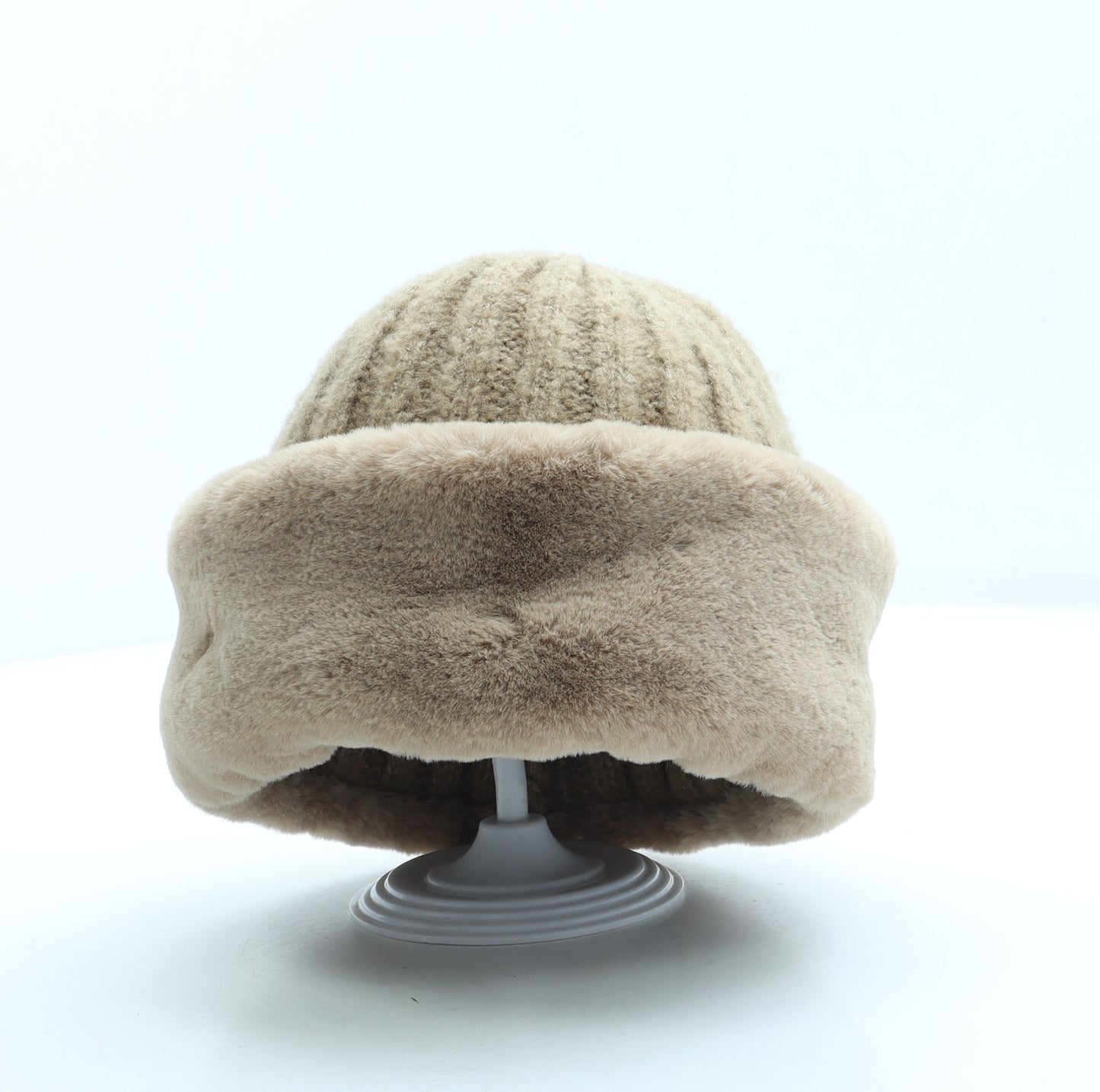 Marks and Spencer Womens Beige Acrylic Beanie One Size