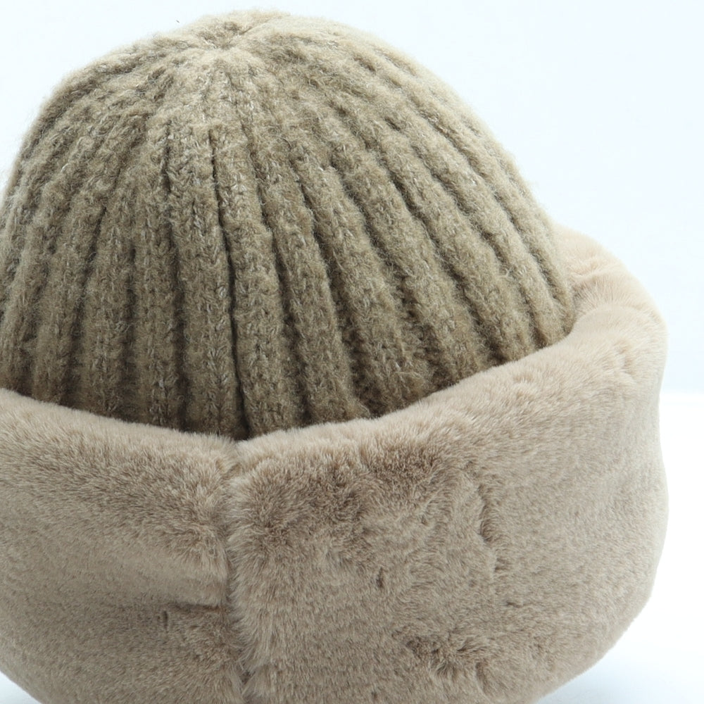 Marks and Spencer Womens Beige Acrylic Beanie One Size