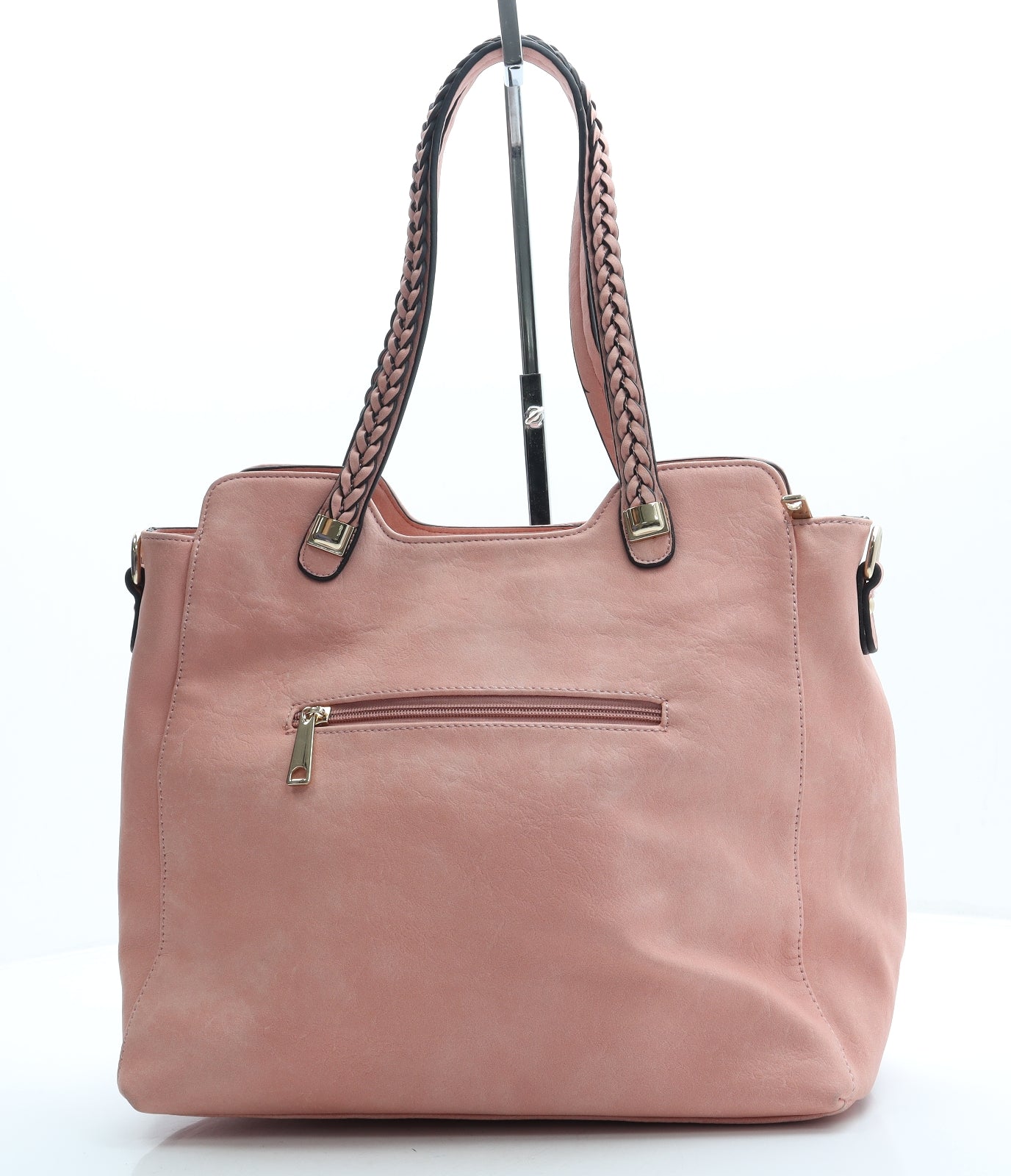 Dudlin Womens Pastel Pink Leather Hobo Bag Size Medium - Adjustable strap included