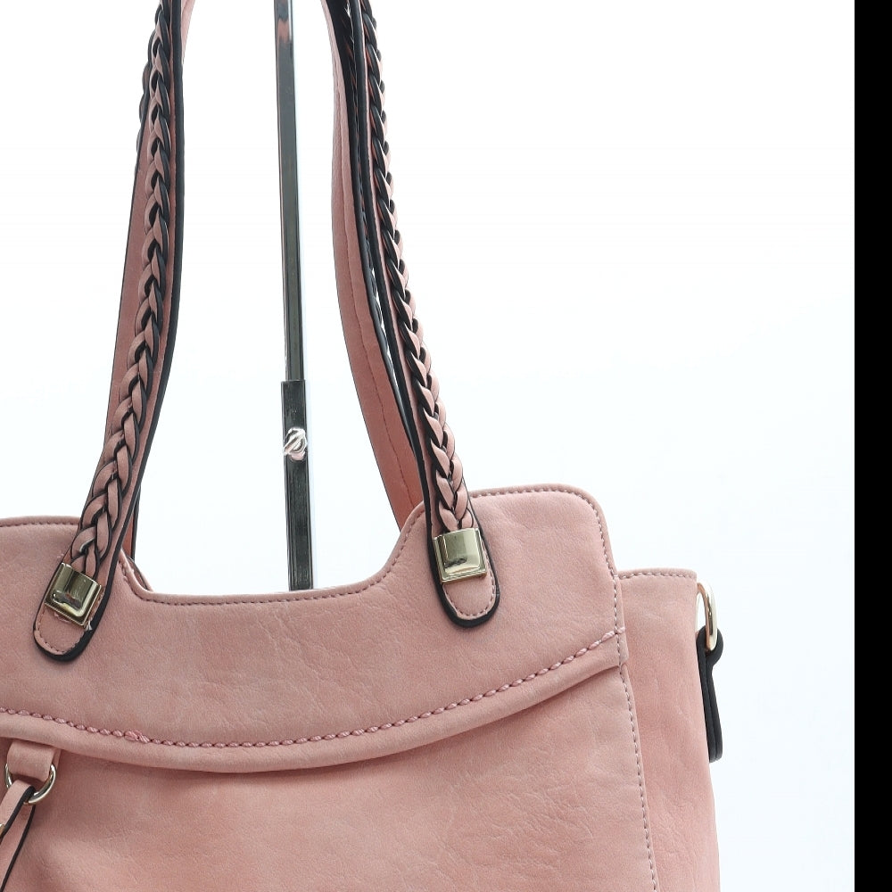 Dudlin Womens Pastel Pink Leather Hobo Bag Size Medium - Adjustable strap included