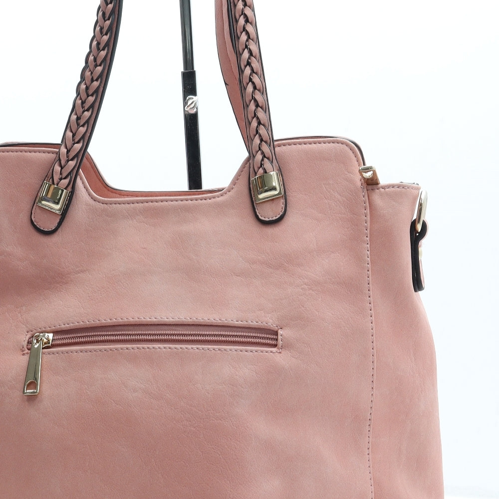 Dudlin Womens Pastel Pink Leather Hobo Bag Size Medium - Adjustable strap included