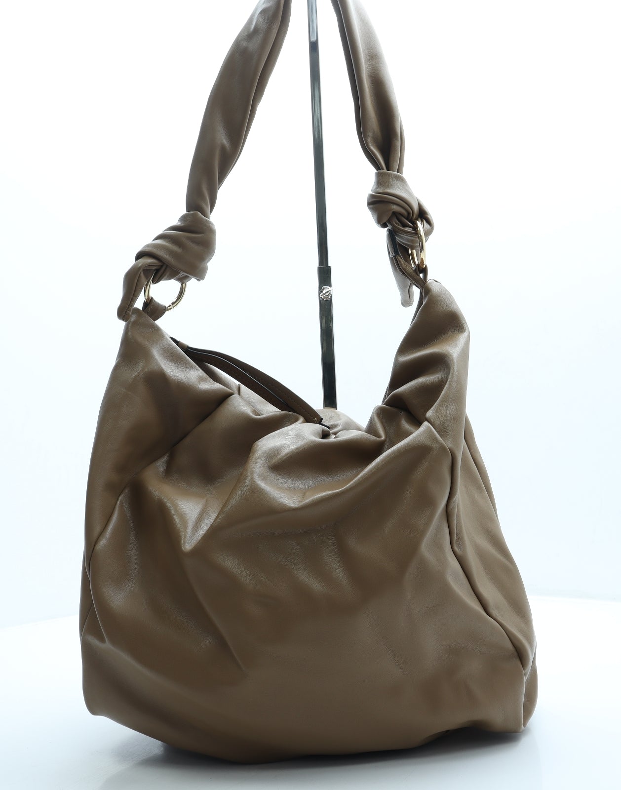 Primark Womens Brown Leather Hobo Bag Size Large