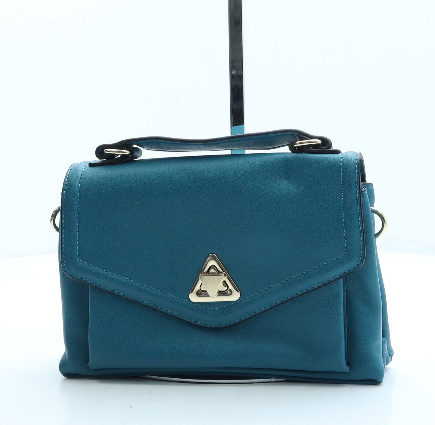 Preworn Womens Blue Leather Satchel Size Small