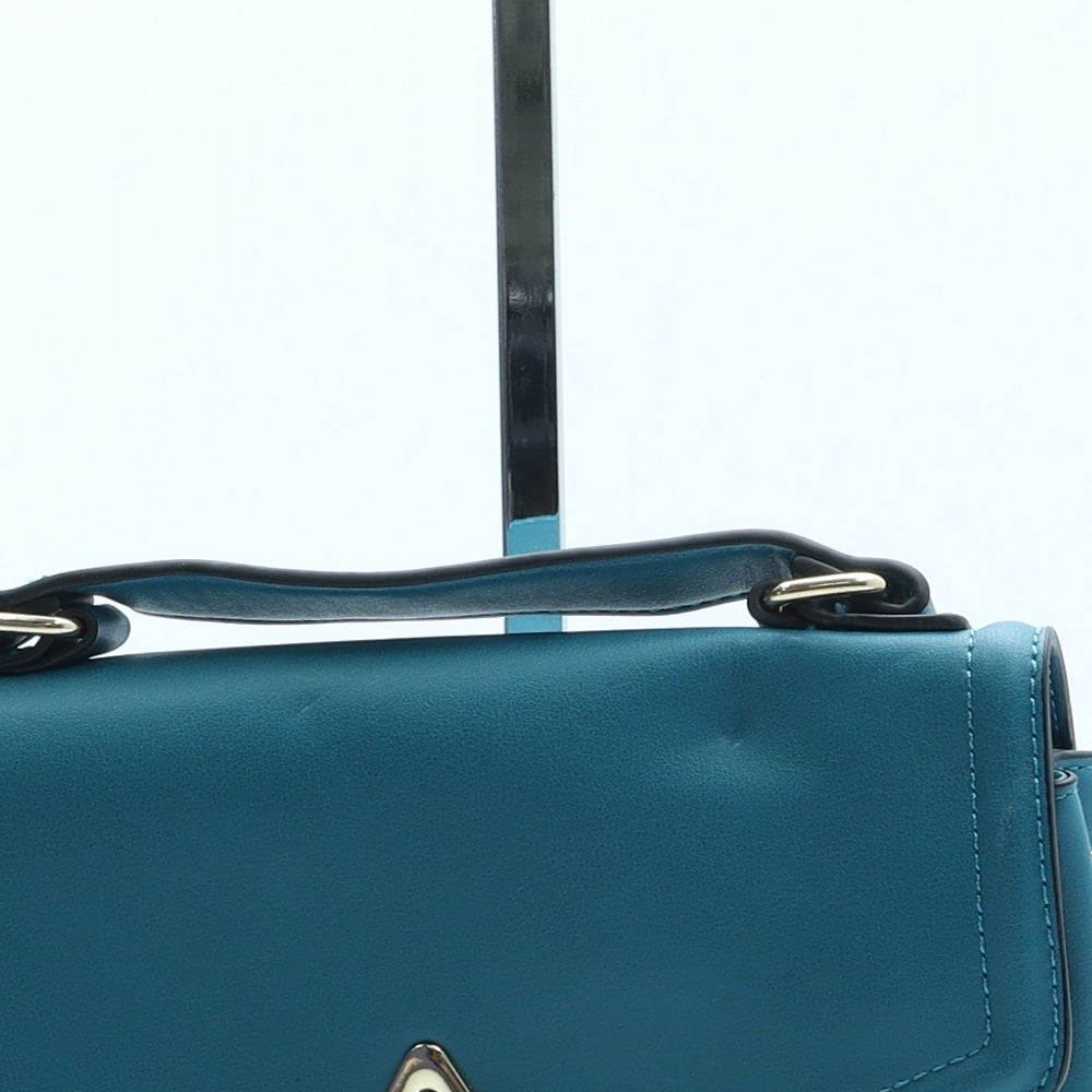 Preworn Womens Blue Leather Satchel Size Small