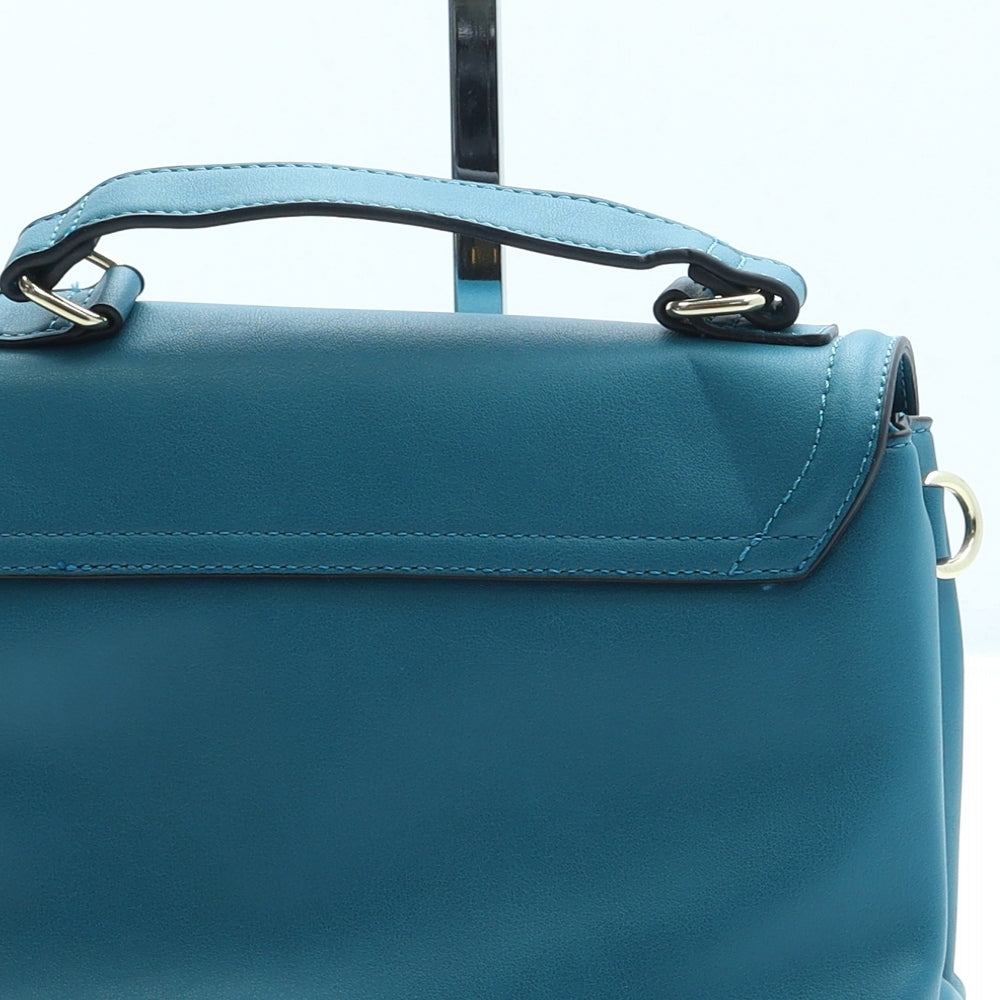 Preworn Womens Blue Leather Satchel Size Small