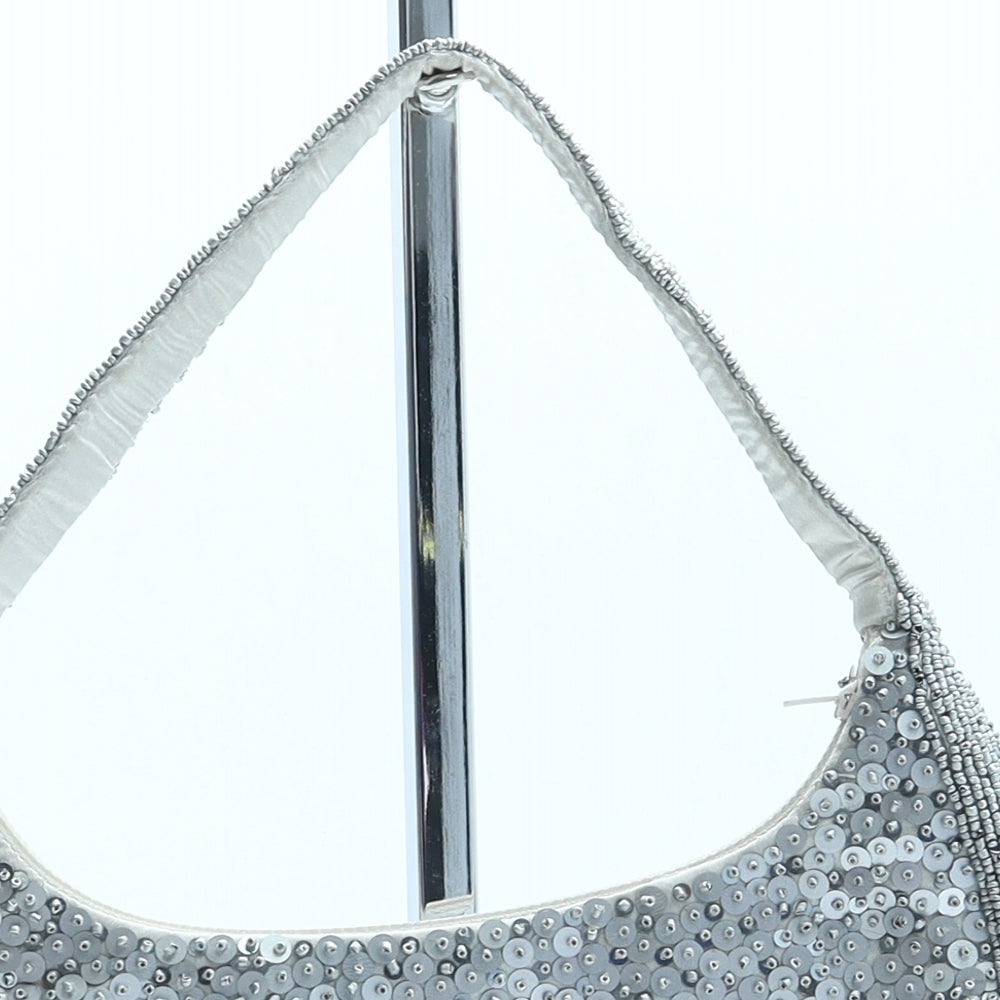 L.K. Bennett Womens Silver Polyester Shoulder Bag Size Mini
