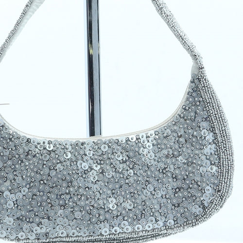 L.K. Bennett Womens Silver Polyester Shoulder Bag Size Mini