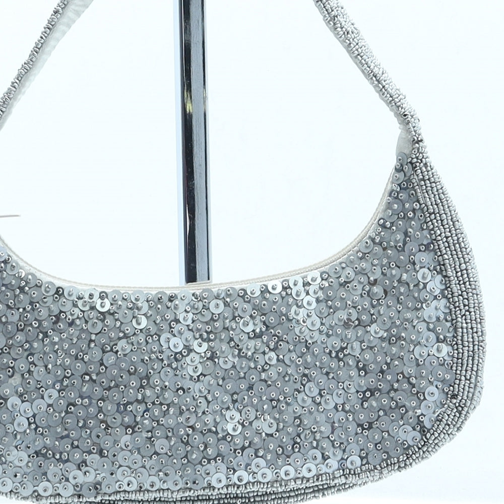 L.K. Bennett Womens Silver Polyester Shoulder Bag Size Mini