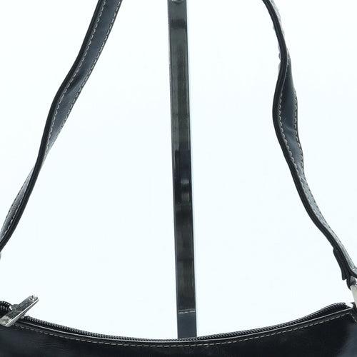 Preworn Womens Black Leather Shoulder Bag Size Mini