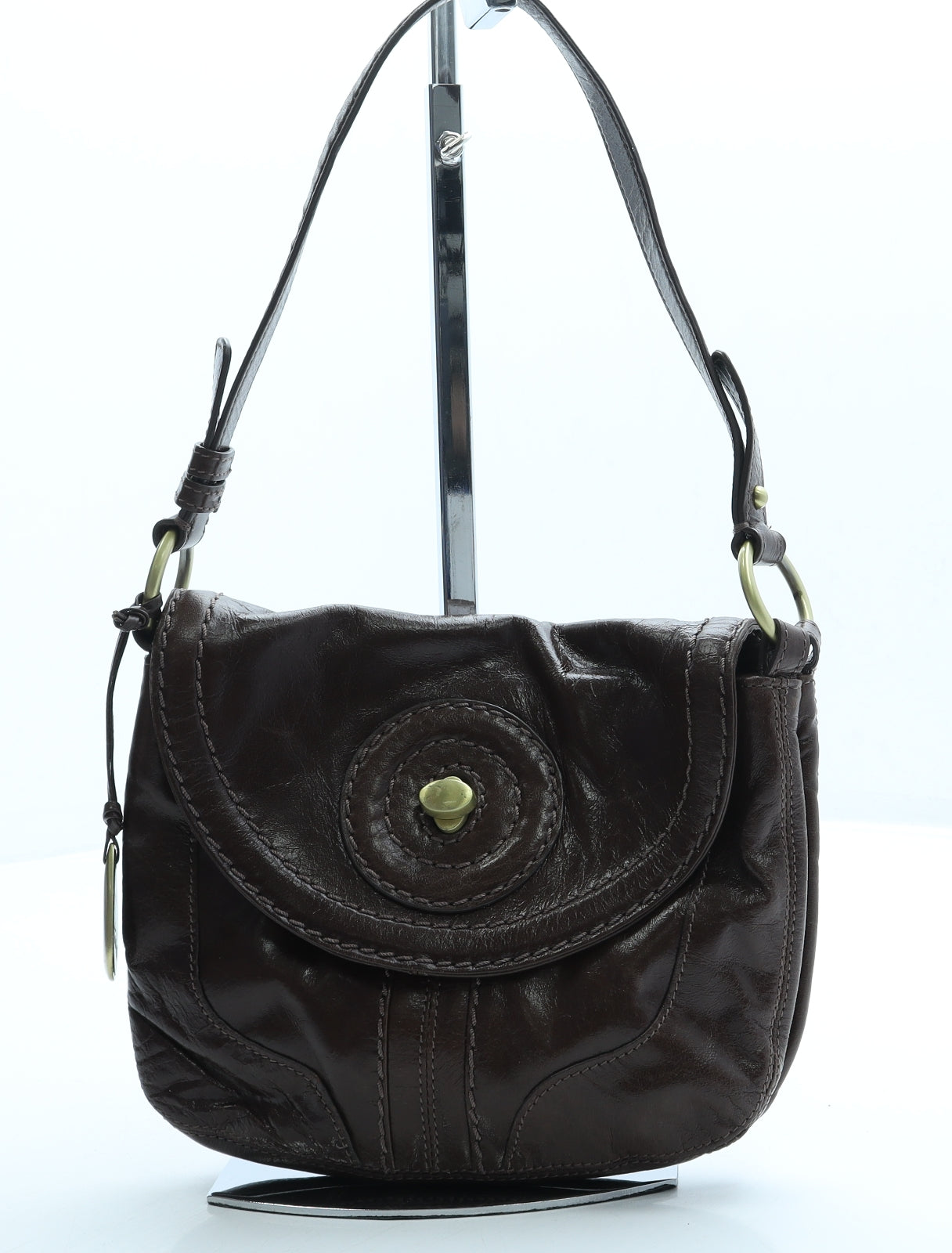 Tula Womens Brown Leather Shoulder Bag Size Small