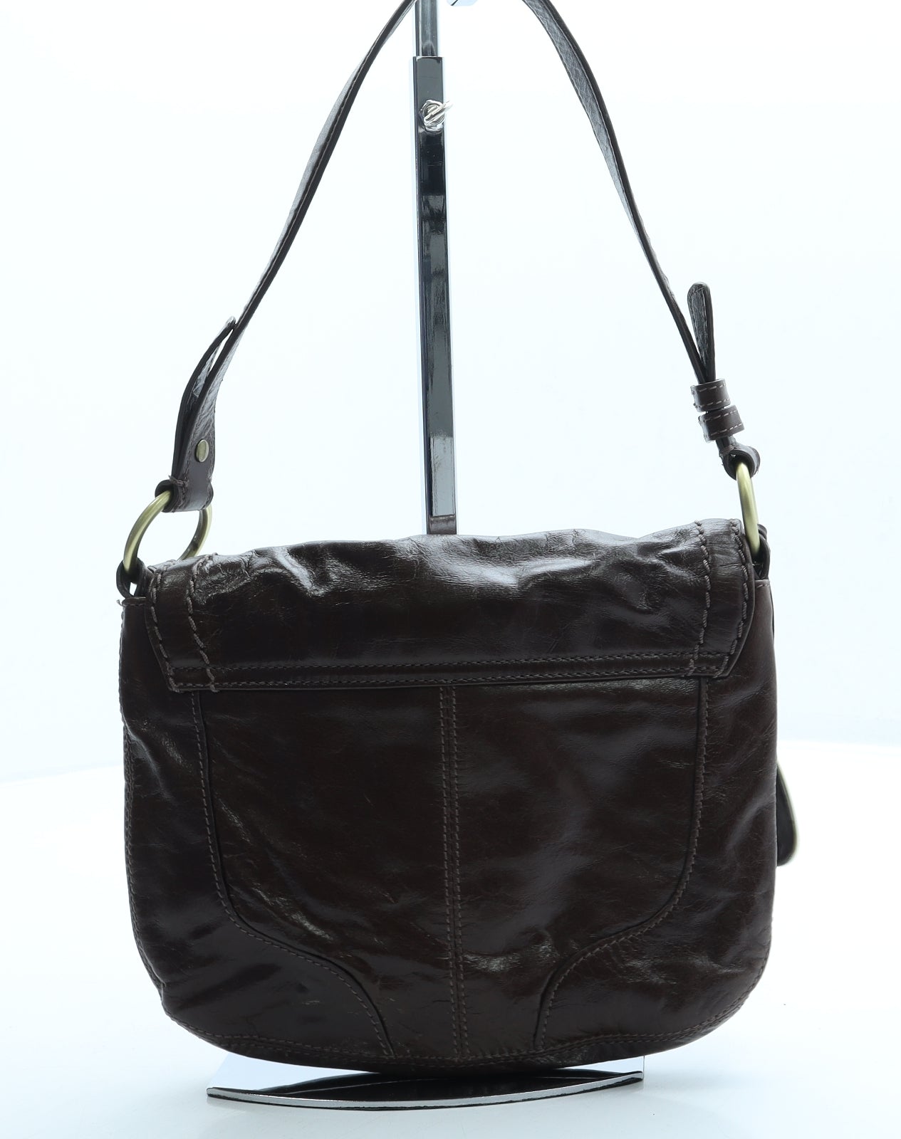 Tula Womens Brown Leather Shoulder Bag Size Small