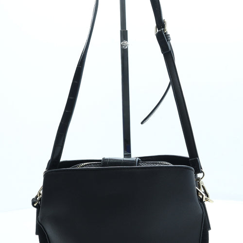 River Island Womens Black Leather Crossbody Size Small