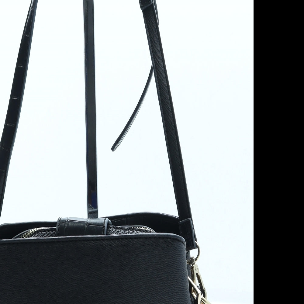River Island Womens Black Leather Crossbody Size Small