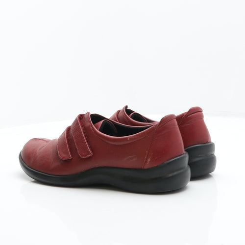 K by Clarks Womens Red Leather Trainer UK 7