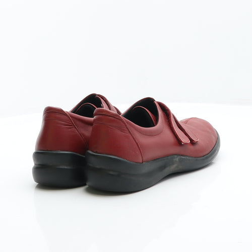 K by Clarks Womens Red Leather Trainer UK 7