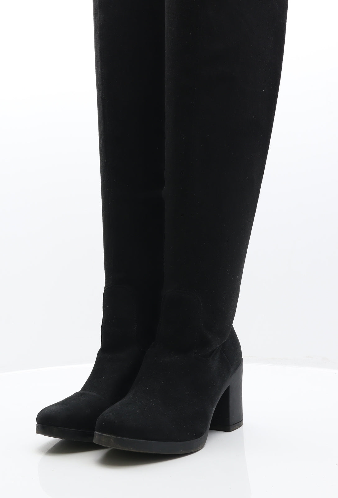 Preworn Womens Black Synthetic Bootie Boot UK 6 39