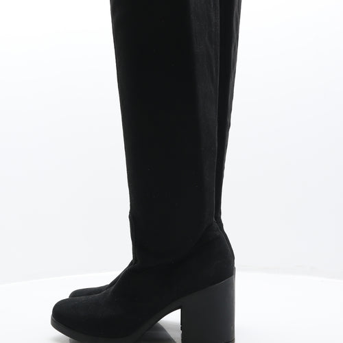 Preworn Womens Black Synthetic Bootie Boot UK 6 39