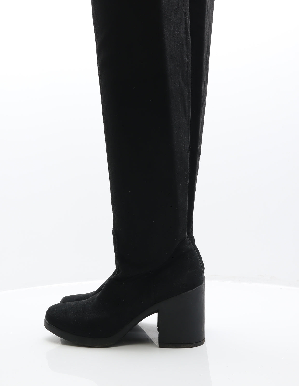 Preworn Womens Black Synthetic Bootie Boot UK 6 39